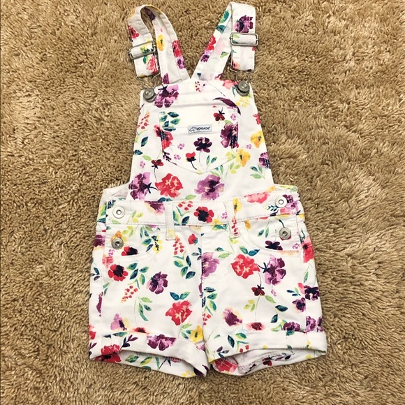 Jordache Other - Jordache Floral Overall Shorts Girls 2T